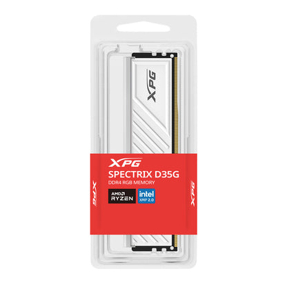 Memoria Xpg Spectrix D35g Udimm Ddr4 8gb Pc4-25600 3200mhz Cl16 288pin 1.35v Rgb Con Disipador Color Blanco