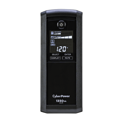 No Break Cyberpower Cp1350avrlcd 1350 Va/ 815 Watts, Interactivo, Torre, 10 Nema 5-15r, 5 Respaldo Y 5 Supresin, 3 AÑos De Garanta, Incluyendo Batera.