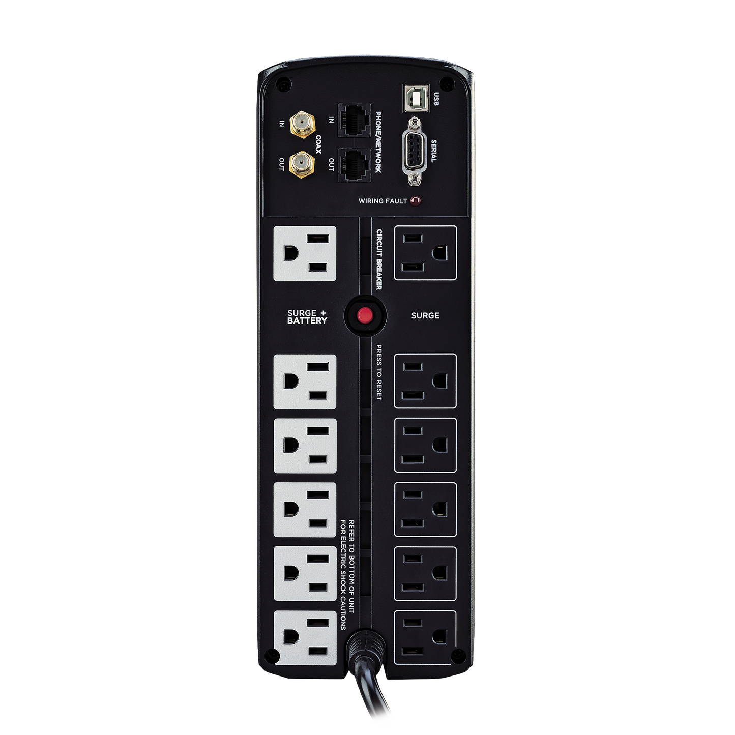 No Break Cyberpower Cp1500avrlcd 1500va/ 900 Watts, Interactivo,torre, 12 Nema 5-15r, 6 Respaldo Y 6 Supresin, 3 AÑos De Garanta, Incluyendo Batera.