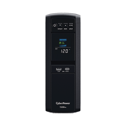 No Break Cyberpower (cp1500pfclcda) 1500 Va /1000 W, Interactivo, Onda Senoidal Pura (pfc),12 × Nema 5-15r, (6 Respaldo Y 6 SupresiÓn),torre, GarantÍa 3 AÑos Incluye BaterÍa