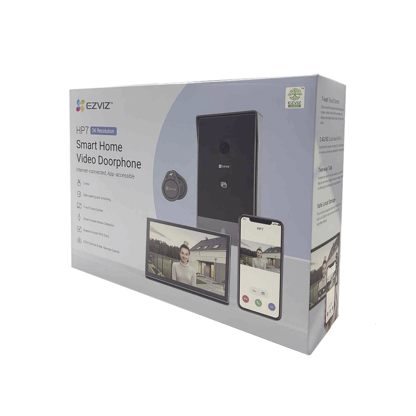 Videoportero Ip Conexion A 2 Hilos / Con Monitor Wi-fi Para Interior / Frente De Calle Ip65 Uso Exterior Protegido / Camara 3 Mp / Llamada A La App / Apertura Remota / Soporta 2 Puertas / Micro Sd