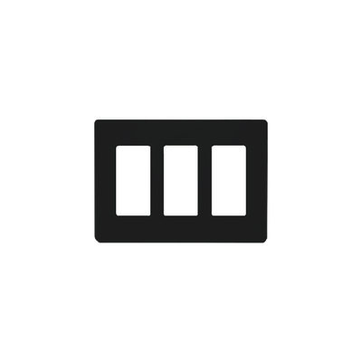 Tapa Color Blanco Negro Para Interruptor O Dimmer Lutron, 3 Gang, Limpio Y Moderno
