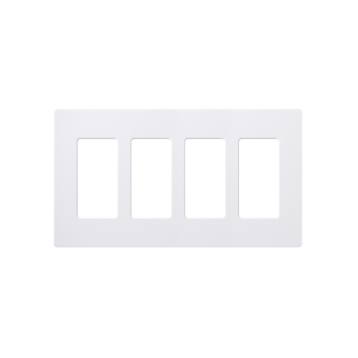 Placa De Pared 4 Espacios, Color Blanco, Para Atenuador (dimmer), Switch ó Control Remoto Pico Inalámbrico