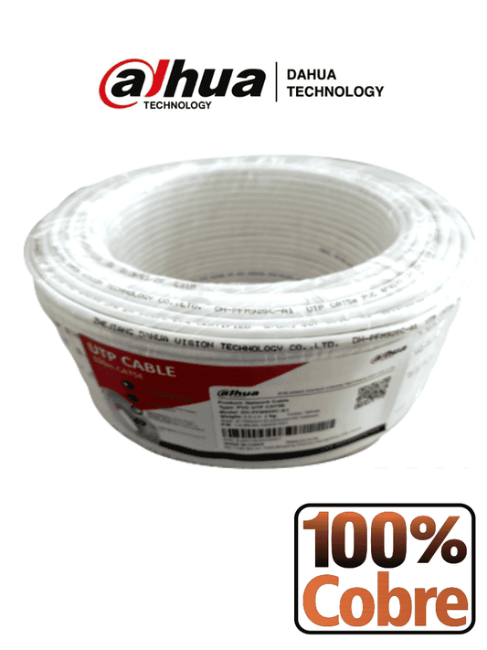 Bobina/ Dahua/ Pfm920i-5eun-c-v2-100/ Bobina De 100 Mts De Cable Utp Cat5e/ 100 Cobre/ Color Blanco/ Ideal Para Video Y Redes/
