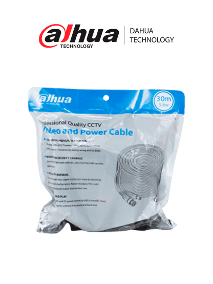 Cable Siames/dahua/dh-pfm942i-30-5/cable De 30 Metros Armado Para Video Y Energía/ Para Camaras Hasta 4k/ Con Conectores Bnc Y De Energía/ Uso Exterior E Interior/ Cobre De Alta Pureza/ Soporta: Ahd/