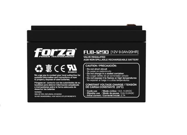 Bateria Sellada Forza Recargable Fub-1290 12v/9ah -  Agm, Sin Mantenimiento