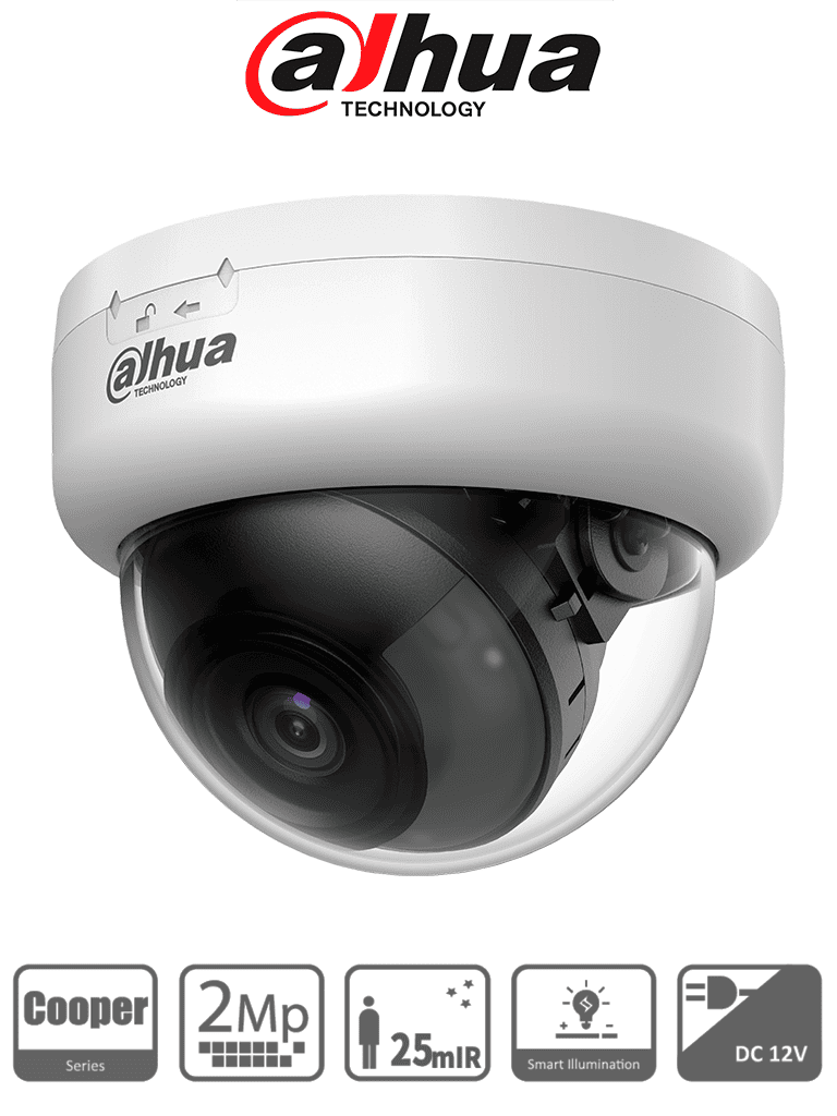 CÁmara Hdcvi Dahua Dh-hac-d1a21n-u - CÁmara Domo Hdcvi 1080p/ Lente De 2.8 Mm/ Ir Inteligente De Hasta 25 Mts/ Wdr Digital/ Soporta Hdcvi & Ahd & Hdtvi & Cvbs/ Policarbonato