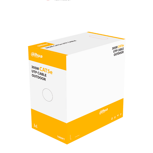 Cable Utp/dahua/dh-pfm920-5eu/bobina De Cable Utp Para Exterior Cat5e/ 100% Cobre/ 305 Metros/ Color Negro/ Cubierta Exterior Mdpe/ Cumple Con Estandares Ansi/tia 568-c.2/ Retardante De Llama/ Rohs/