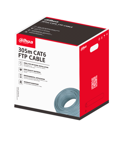Cable Utp/ Dahua/ Dh-pfm920i-6f-c/ Bobina De 305m/ Ftp Cat6, Alimentacion A Traves De Ethernet/ Material Conductor De Cobre Libre De Oxigeno De Alta Pureza/ Cubierta Exterior De Pvc Personalizada/ Cl
