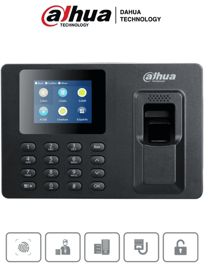Control De Asistencia/ Dahua/ Asa1222e-s Con Pantalla A Color De 2.4 Pulgadas/ 2,000 Huellas/ 1000 Usuarios Y 100,000 Registros/ Comunicacin Tcp/ip/ Soporta Passwords/ Puerto Usb Para Actualizacin/