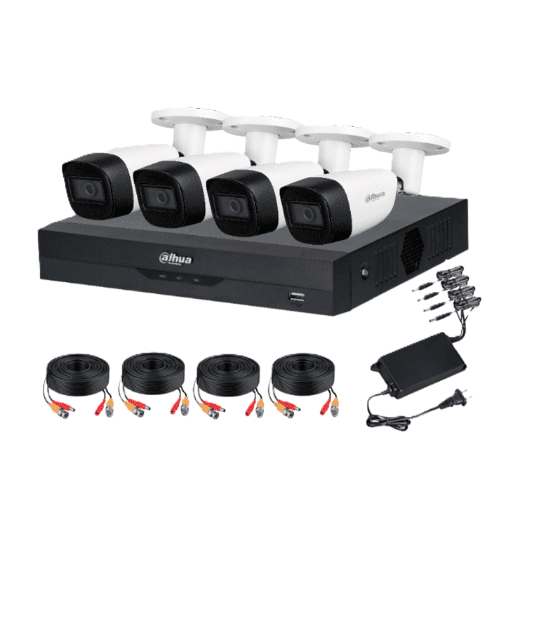 Kit De 4 Canales De 5 Mp Con Audio/ Dvr Wizsense Con Reconocimiento De Rostros/ H.265/ 4 Camaras Metalicas/ 4 Ch 1 Ip O Hasta 5 Ch Ip/ 4 Ch Smd Plus/ Busqueda De Humanos Y Vehiculos/ Accesorios In