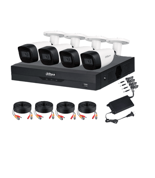 Kit De 4 Canales De 5 Mp Con Audio/ Dvr Wizsense Con Reconocimiento De Rostros/ H.265/ 4 Camaras Metalicas/ 4 Ch 1 Ip O Hasta 5 Ch Ip/ 4 Ch Smd Plus/ Busqueda De Humanos Y Vehiculos/ Accesorios In