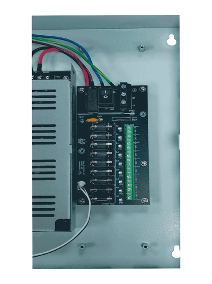 Fuente De Poder/ Dahua/ Dh-pfm342-9ch/ De12 Vcc 10 Amper/ Con Distribuidor Para 9 Camaras/ Indicadores Led Por Canal/ Voltaje De Entrada De 90 Vca-264v/ Fusibles Intercambiables/ Gabinete Metalico Co