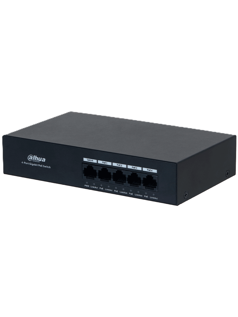 Switch/ Dahua/ Dh-pfs3005-4gt-36 Con 4 Pto Gigabit Poe Y 1 Pto Rj45 10/100/1000 Mbps. Ofrece Proteccion Contra Descargas Electricas, Ideal Para Alimentar Dispositivos Ip. Incluye Fuente De Poder Inte