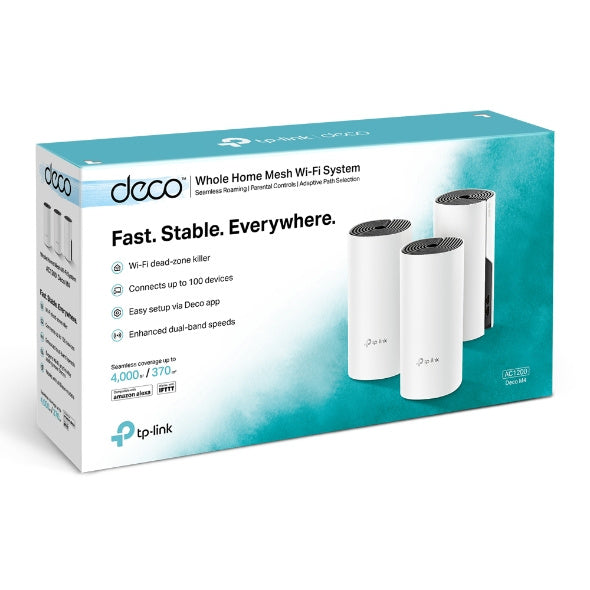 Router Tp-link Deco M4(3-pack) Wifi Mesh Ac1200 Dual Band Hasta 100 Dispositivos