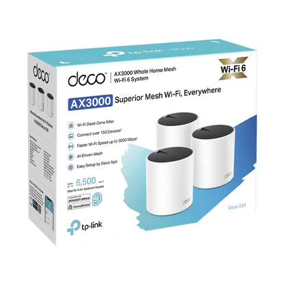 Router Tp-link Deco X553-pack Wifi 6 Ax3000 5ghz 2402 Mbps 802.11ax. 2.4ghz 574 Mbps 802.11ax 2x2 Mu-mimo Sustituye A Deco P93-pack