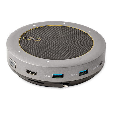 Altavoz De Conferencia Usb-c Mini Dock Startech.com, Altavoz Portatil Para Sala De Juntas Y Adaptador Multipuerto, Usb-c A Vga/4k Hdmi, 2x Hub Usb-a, Microfono/altavoz, Equipos/zoom/softphone/teams