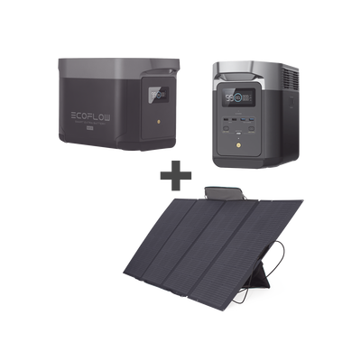 Kit De Estación De Energía Portátil 2048wh + Batería Externa 2048wh + Panel Solar Flexible 400w (4096wh Totales)