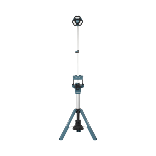 Lampara con Torre para Iluminación Inalambrica con tres Cabezales Multidireccionales , se extiende hasta 2.2 metros, Utiliza batería LXT® Litio???Ion de 18V.