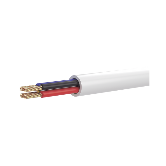 Bobina de 100 Metros de Cable Multifilar / CCA / 4 x 22 AWG / Color Blanco / PVC / CCAM / Uso en Interior / Aplicaciones en Alarmas - Automatización
