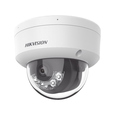[Dual Light] Domo IP 2 Megapixel / Lente 2.8 mm / 30 mts IR + Luz Blanca / Micrófono Integrado / Antivandálico IK08 / ACUSENSE Lite / Exterior IP67 / H.265+/H.264+ / PoE / ONVIF (Profile S/T)
