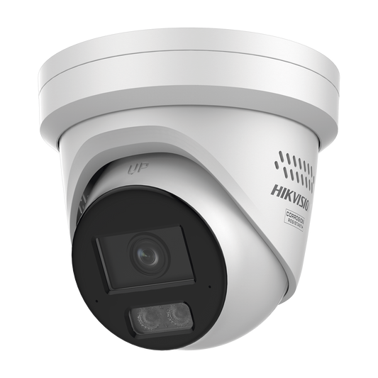 [Dual Light + ColorVu] Turret IP 8 Megapixel /  Lente 2.8 mm / 40 mts IR + 40 mts Luz Blanca / Exterior IP67 / Luz Intermitente y Alerta de Audio / Micrófono Integrado / Videoanaliticos (Filtro de Falsas Alarmas) / ACUSEARCH