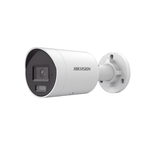 Bala IP 4 Megapixel / Lente 2.8 mm /  Dual Light (40 mts IR + 40 mts Luz Blanca) / Darkfighter S / Microfono Integrado /  Exterior IP67 / WDR 130 dB / 4 Analíticos: AcuSense, Deteccion Facial, Conteo de Personas por Cruce y Zona