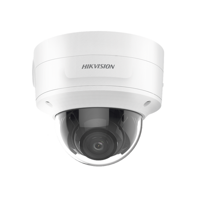 Domo IP 4 Megapixel / Lente Mot. 2.7 a 13.5 mm / 40 mts IR EXIR / Exterior IP66 / IK10 / DARKFIGHTER / Audio y Alarma I/O / PoE+ / ONVIF / Micro SD / 4 Analíticos: AcuSense, Deteccion Facial, Conteo de Personas por Cruce y Zona