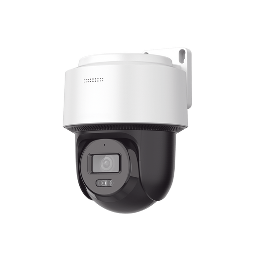 [FlexVu]  Domo PT IP 4 Megapixel / Lente 4 mm  / Dual Light (30 mts IR + 30 mts Luz Blanca)  / Autoseguimiento en Humanos / PoE / IP66 / Micrófono y Bocina Integrado (Audio de Dos Vías) / Micro SD / Incluye Montaje de Pared o Techo /