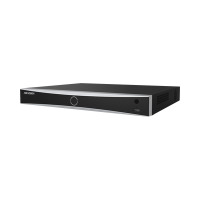 (acusense / Evita Falsas Alarmas) Nvr 12 Megapixel (4k) / Reconocimiento Facial / 8 Canales Ip / Base De Datos / 8 Puertos Poe+ / 2 Bahías De Disco Duro /  Switch Poe 300 Mts Modo Extendido