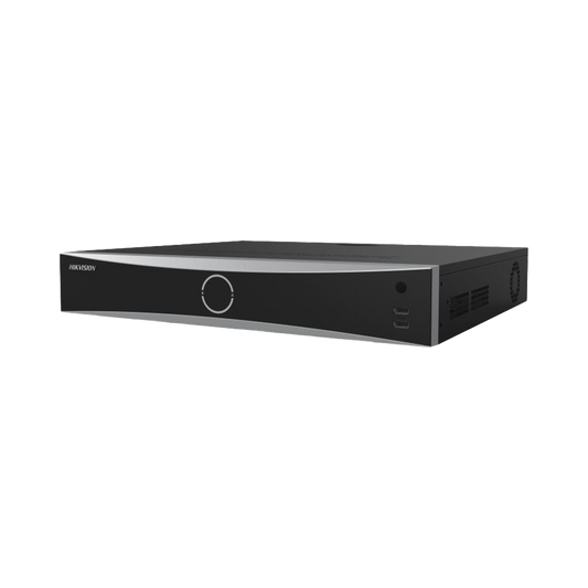 (acusense / Evita Falsas Alarmas) Nvr 12 Megapixel (4k) / Reconocimiento Facial / 8 Canales Ip / Base De Datos / 8 Puertos Poe+ / 2 Bahías De Disco Duro / Switch Poe 300 Mts Modo Extendido