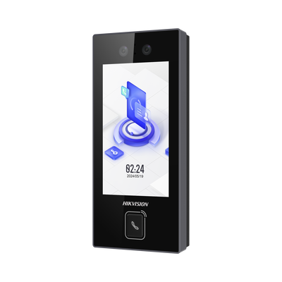 Terminal Facial Min Moe con BOTON DE LLAMADA FÍSICO / 3000 Rostros / Pantalla 4.5" / Administrable en la Nube con Hik-Connect Teams / Exterior IP65 / PoE / WiFi / HIK-IA