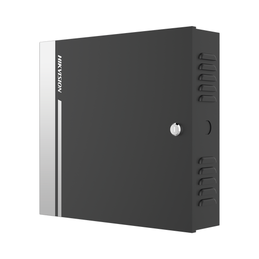 Controlador de Acceso para 4 Puertas y 8 Lectores RS485 o 4 Wiegand / Incluye Gabinete y Fuente de Alimentación 12Vcc/8A / Soporta Batería de Respaldo /  Wiegand y RS-485 / 10,000 Tarjetas