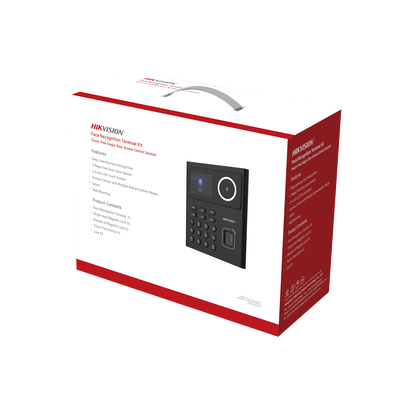 Kit WiFi de Control de Acceso Lite TODO INCLUIDO con Lector de Rostros, Tarjetas y Huellas / 500 Rostros / Compatible con App HIKConnect / Incluye Electroimán  Botón de Salida y Montajes Z y L para imán / HIK-IA