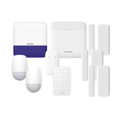 (ax Pro) Kit De Alarma Ax Pro / Incluye: 1 Hub Con Batería De Respaldo/ 2 Sensores Pir / 3 Contactos Magnéticos Mini / 1 Control Remoto / 1 Sirena Inalambrica Exterior /1 Teclado Inalámbrico / Wifi / Compatible Con Hik-connect P2p