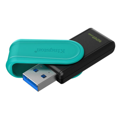 Memoria Flash Usb Kingston Data Traveler Exodia S 128gb Gen 1 3.2 Tipo A C/tapa Giratoria Negro+turquesa Dtxs/128gb