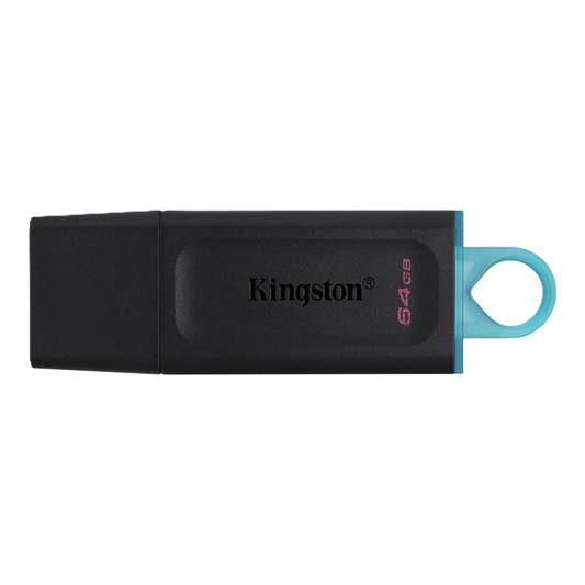 Memoria Flash Usb Kingston Data Traveler Exodia 64gb Gen 1 3.2 Tipo A Negro C/anillo Azul Ocean (dtx/64gb)