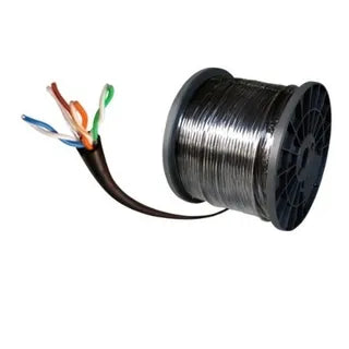 Bobina De Cable Exterior Condumex Cat6 Utp Con Gel 100% Cobre 4 Pares Calibre 23 Awg 305 Mts Polietileno Color Negro