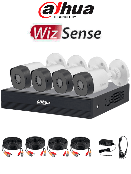 Dahua Dhi-kit/xvr1b04-i/t/4-b1a11n-0280b - Kit De 4 Canales Hd/ CÁmaras B1a11 De 1 Mp/ Lente De 2.8mm/ Soporta 4 Canales MÁs 1 Ip O Hasta 5 Canales Ip/ Smd Plus / CompresiÓn H.265/ CÁmaras Policarbon