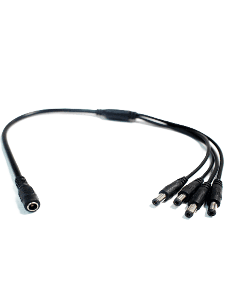 Divisor De Energia Saxxon / Tipo Pulpo/ 4 Conectores Macho/ 2.1mm/ 1 Conector Hembra