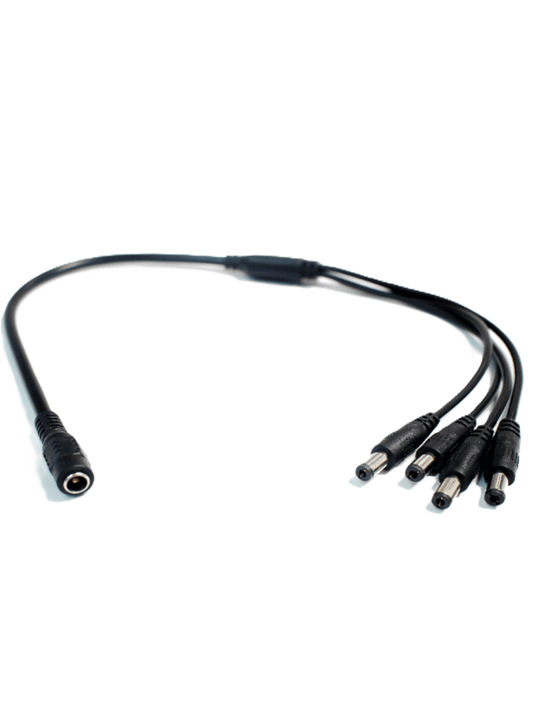 Divisor De Energia Saxxon / Tipo Pulpo/ 4 Conectores Macho/ 2.1mm/ 1 Conector Hembra