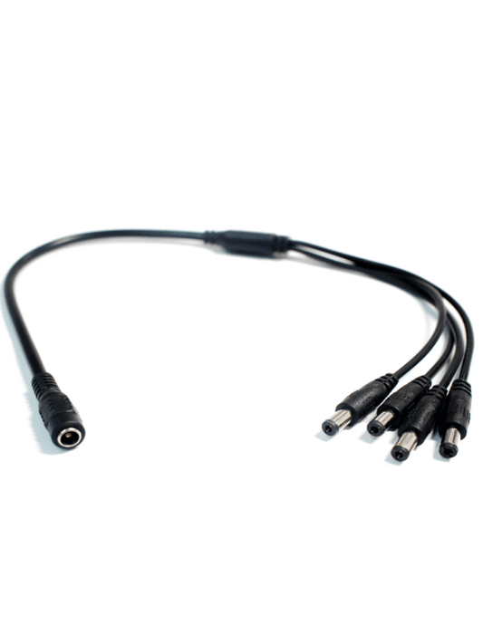 Divisor De Energia Saxxon / Tipo Pulpo/ 4 Conectores Macho/ 2.1mm/ 1 Conector Hembra