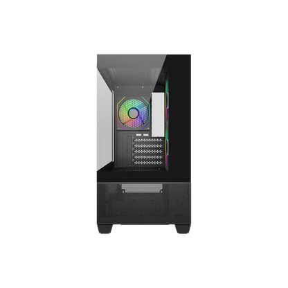 Gabinete Cooler Master Elite 490, Argb Fan 3 / Negro / Mini Torre / Itx / Micro-atx / 2 Panel De Vidrio Templado