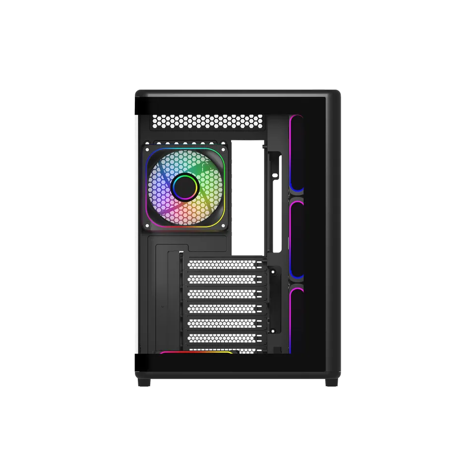 Gabinete Cooler Master Elite 600, Argb Fan 7 / Negro / Torre Intermedia / Mini-itx / Mini-dtx / Micro-atx / Atx / Panel Panoramico Vidrio Templado