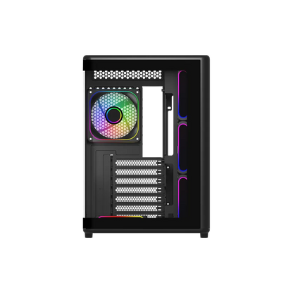 Gabinete Cooler Master Elite 600, Argb Fan 7 / Negro / Torre Intermedia / Mini-itx / Mini-dtx / Micro-atx / Atx / Panel Panoramico Vidrio Templado