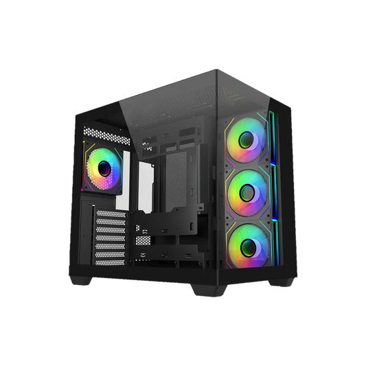 Gabinete Cooler Master Elite 681,/ Doble Camara / Argb Fan 4 / Negro / Itx / Micro-atx / Atx / Panel Panoramico