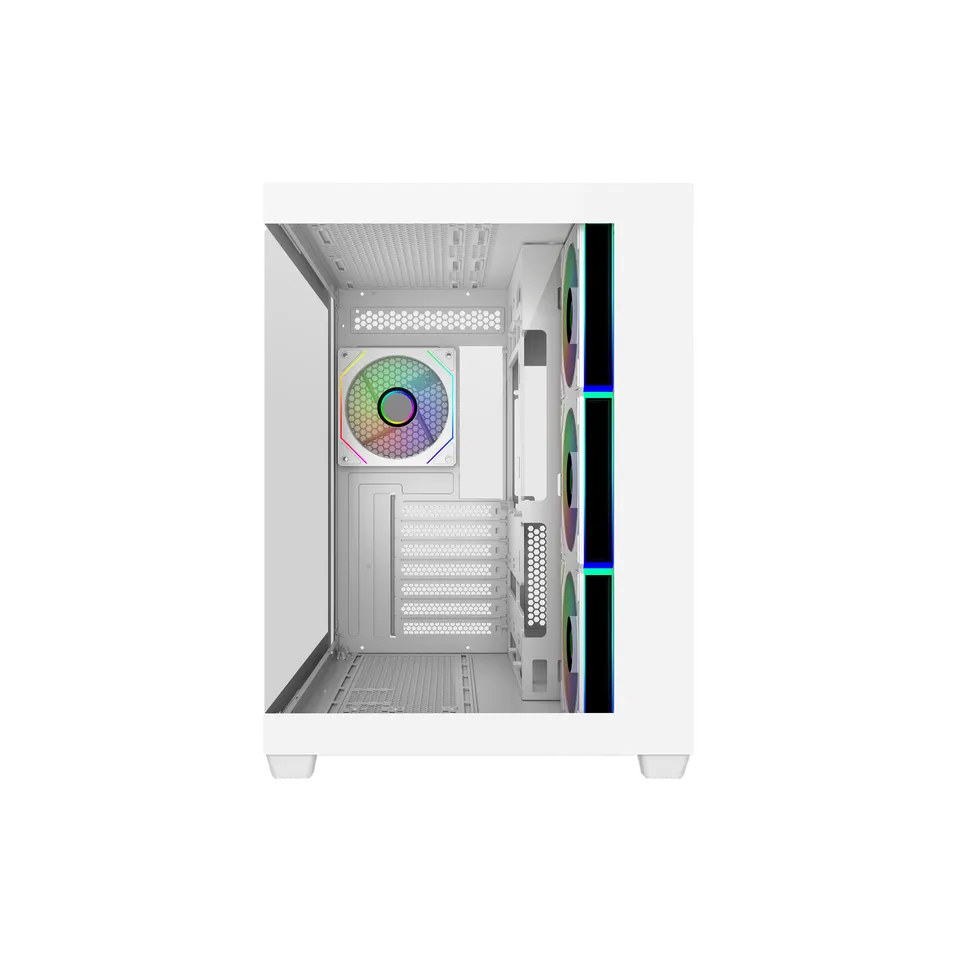 Gabinete Cooler Master Elite 681,/ Doble Camara / Argb Fan 4 / Blanco / Itx / Micro-atx / Atx / Panel Panoramico