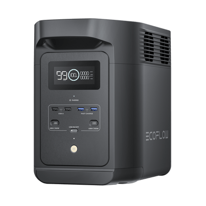 Estación de Energía Portátil de 980Wh Litio LFP / 10 Puertos AC 500 W (Max. 1000W) / 2 USB-C 100W / Cargador de Coche 10A a 12.6V / Conectividad WiFi y Bluetooth (App) / Carga Solar 500W Max.
