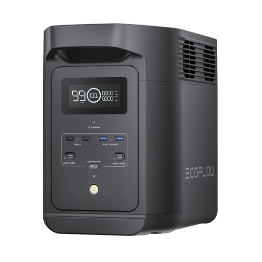 Estación de Energía Portátil de 980Wh Litio LFP / 10 Puertos AC 500 W (Max. 1000W) / 2 USB-C 100W / Cargador de Coche 10A a 12.6V / Conectividad WiFi y Bluetooth (App) / Carga Solar 500W Max.