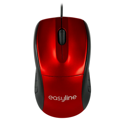 Mouse Alambrico Optico 1000 Dpi Conector Usb Win Xp/vista/7/8/10/11/mac Os X Easy Line By Perfect Choice - Rojo